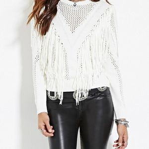 Forever 21 Fringe Crop Sweater